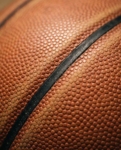 Macro Close-Up of Basketball Texture