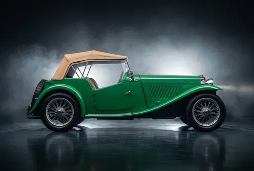 Vintage Green Roadster Side Profile