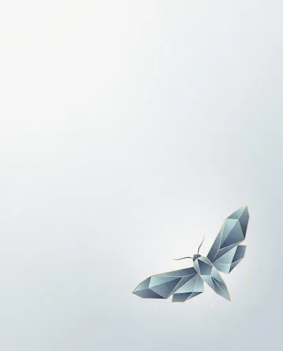 Geometric Blue Hawk Moth Illustration
