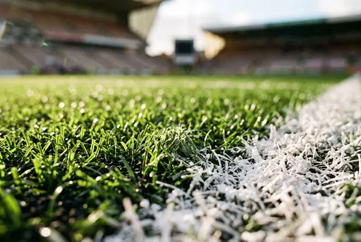 Macro Shot of Stadium Turf Line