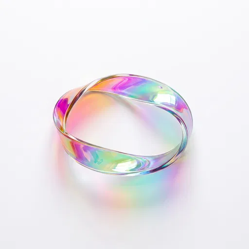 Iridescent Dichroic Glass Mobius Strip