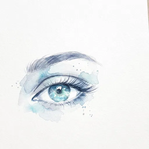 Watercolor Illustration of Blue Almond Eye