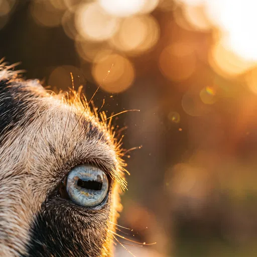 Macro Shot of Blue Goat Eye