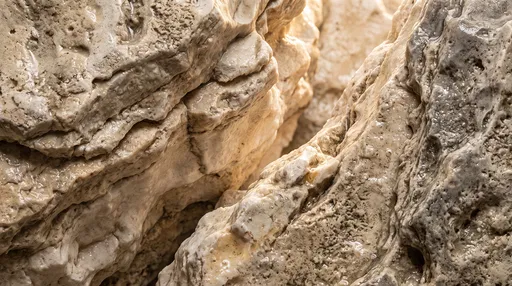 Wet Limestone Rock Crevice Close-Up