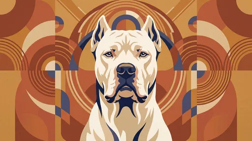 Geometric Dogo Argentino Dog Illustration