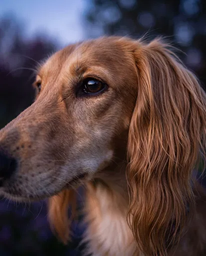 Close-Up Portrait of Golden Persian Hound