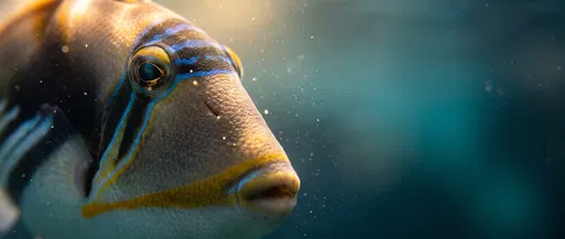 Macro Close-Up of Reef Triggerfish