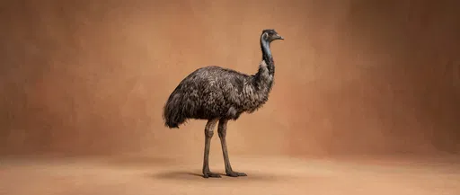 Studio Portrait of Standing Emu
