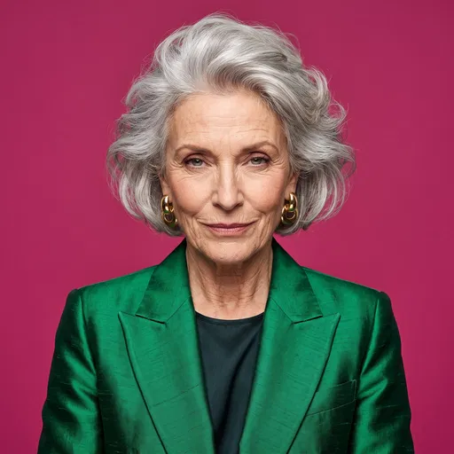 Senior Woman in Green Blazer Portrait
