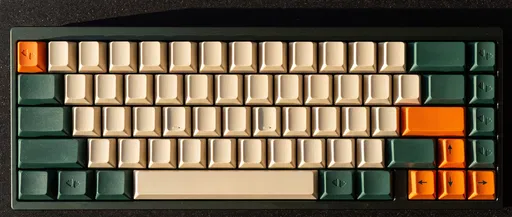 Custom Green and Orange Mechanical Keyboard