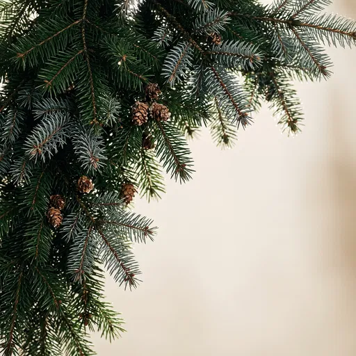 Evergreen Boughs Framing Cream Backdrop