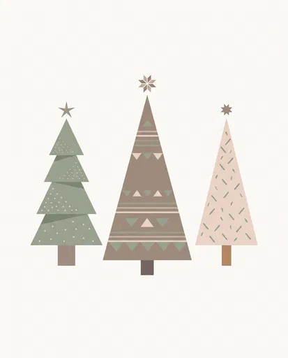 Minimalist Scandinavian Geometric Christmas Trees