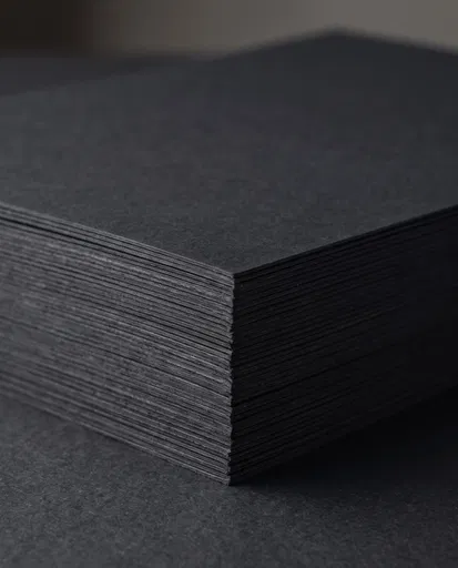 Stack of Matte Black Cardstock Boards
