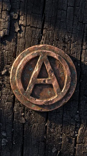 Bronze Circle-A Medallion on Charred Wood