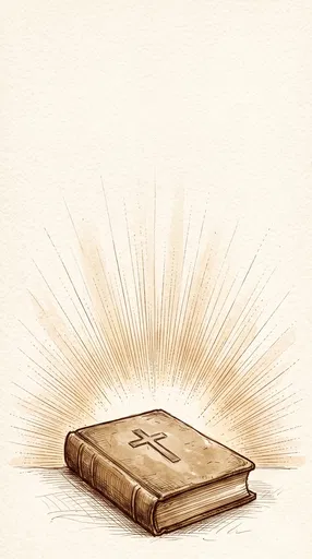 Sepia Ink Drawing of Closed Bible