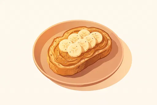 Peanut Butter Banana Toast Illustration