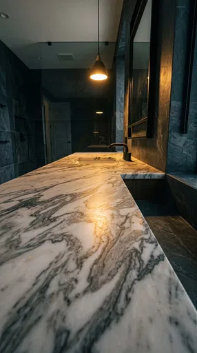 Modern Bathroom With Marble Countertop