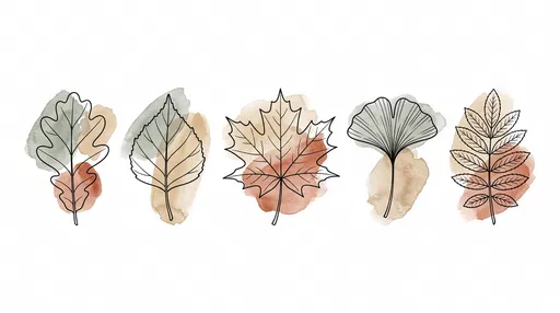 Minimalist Autumn Leaves Line Art