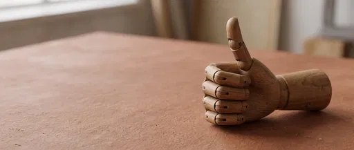 Wooden Mannequin Hand Giving Thumbs Up