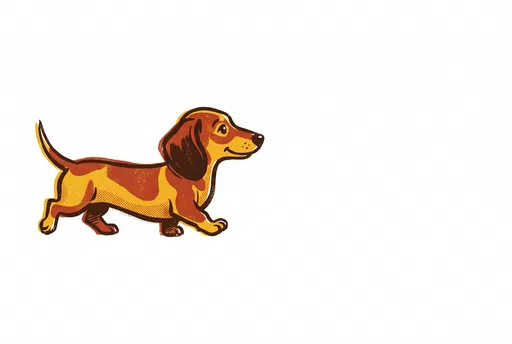 Retro Dachshund Puppy Screenprint Clipart