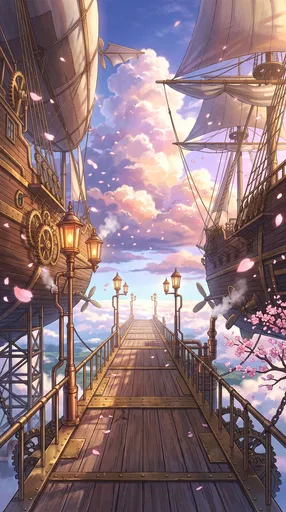 Steampunk Airship Dock in the Clouds
