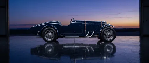 Vintage 1920s Blue Speedster Side Profile