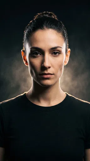 Dramatic Backlit Studio Portrait of Woman
