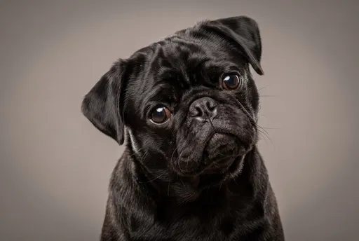 Black Pug Studio Portrait