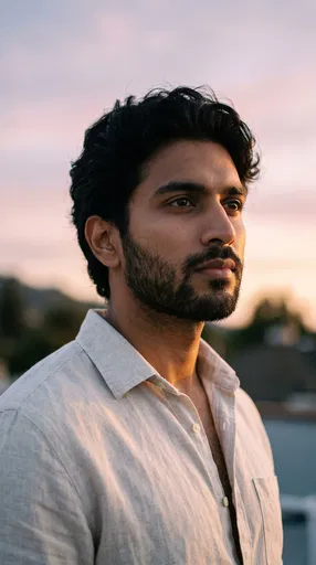 South Asian Man Portrait At Dusk