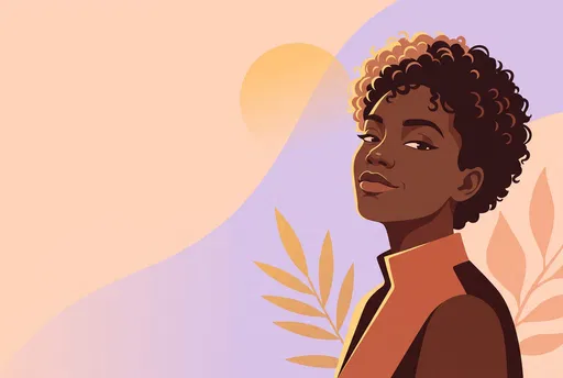 Illustration of Confident Black Woman Smirking