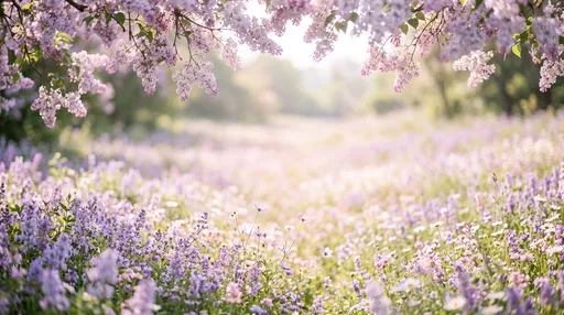 Blooming Lavender Meadow with Blossom Frame