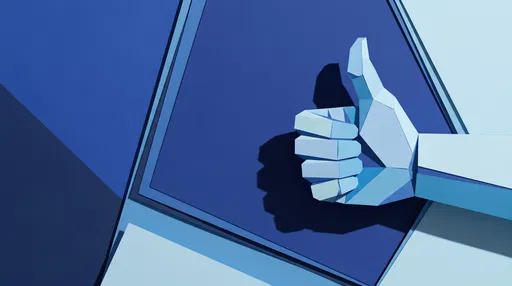 Geometric Blue Papercraft Hand Giving Thumbs Up