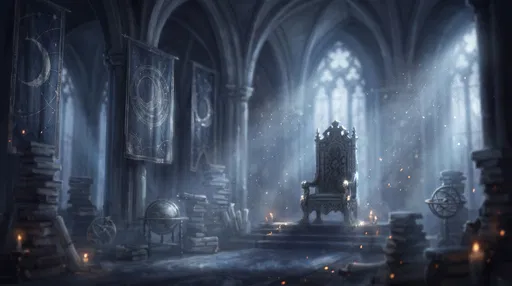 Moonlit Gothic Throne Room Fantasy Illustration