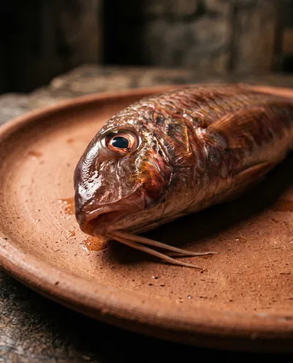 Fresh Red Mullet on Terracotta Plate
