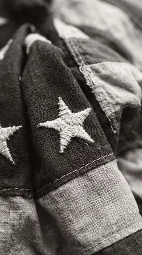 Monochrome Macro Vintage American Flag