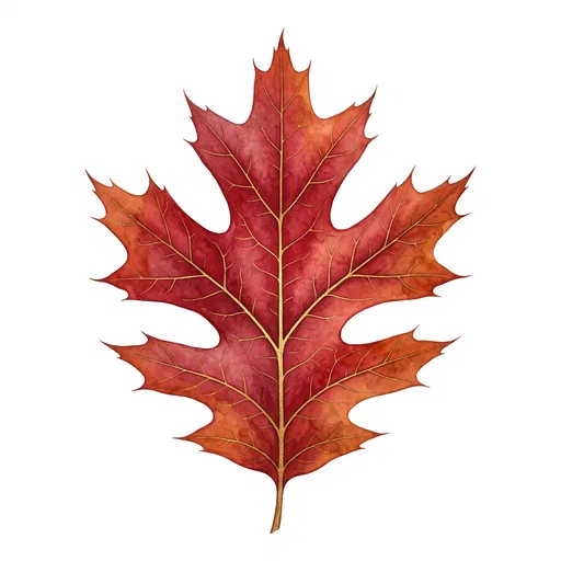 Red Autumn Oak Leaf Clipart