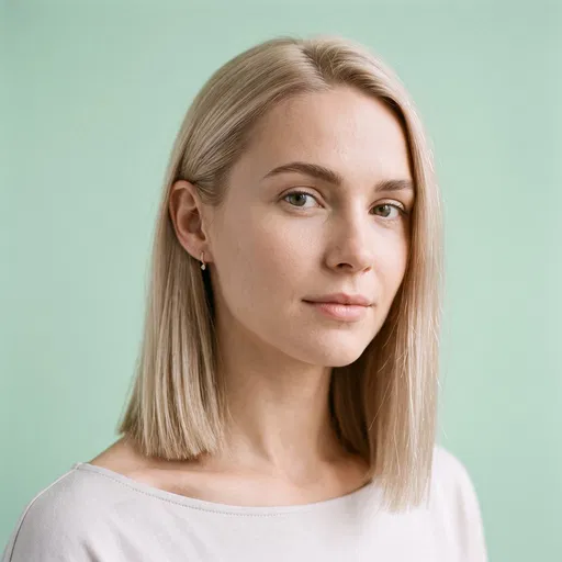 Blonde Woman With Blunt Bob Haircut