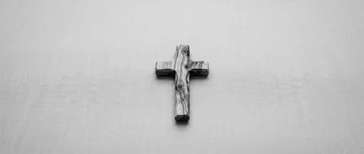 Monochrome Olive Wood Cross on Linen