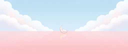 Sleeping Bunny on Crescent Moon Pastel Wallpaper