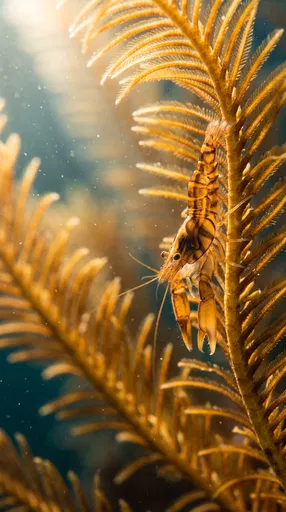 Amber Pistol Shrimp on Golden Feather Star