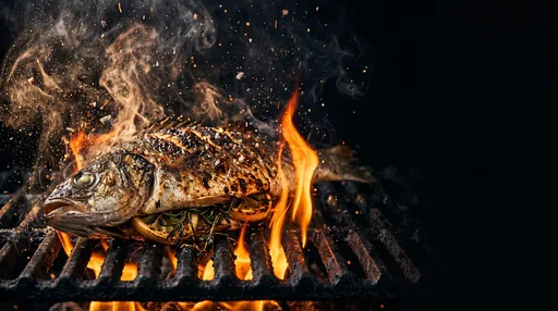 Grilled Sea Bass Over Open Flames