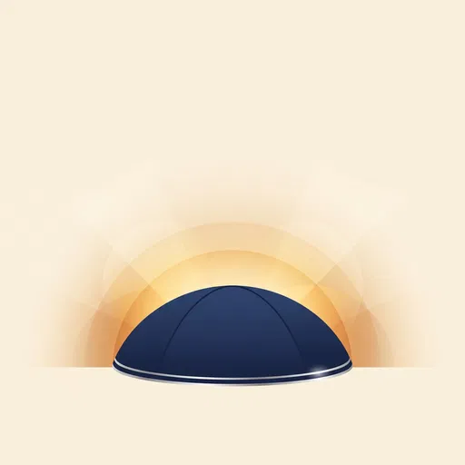 Minimal Navy Blue Kippah Vector Illustration