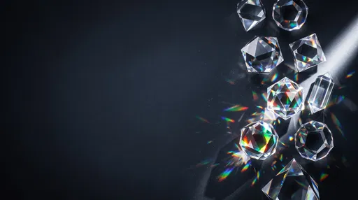 Faceted Crystal Polyhedrons With Rainbow Dispersion