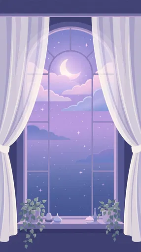 Arched Window With Pastel Night Sky
