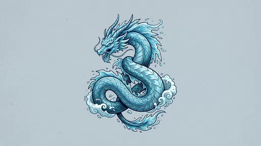 Icy Blue Sea Serpent Illustration