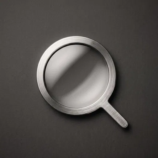 Brushed Steel Magnifying Glass Icon