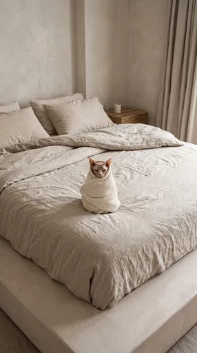 Grumpy Sphynx Cat Wrapped in Towel