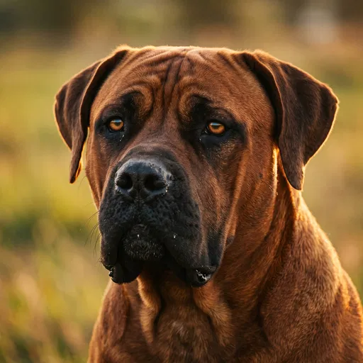 Close-Up Portrait of Boerboel Mastiff Dog