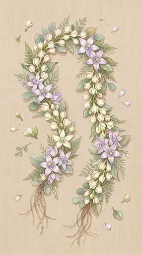 Watercolor Hawaiian Lei Botanical Illustration