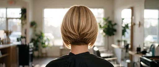 Back View of Blonde Graduated Bob